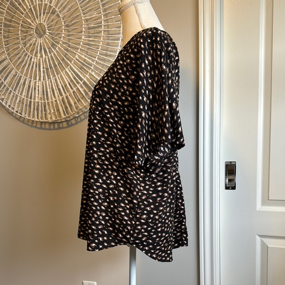 Maurices Animal Print Blouse with Scoop Neck and Flutter Sleeves - Picture 4 of 9